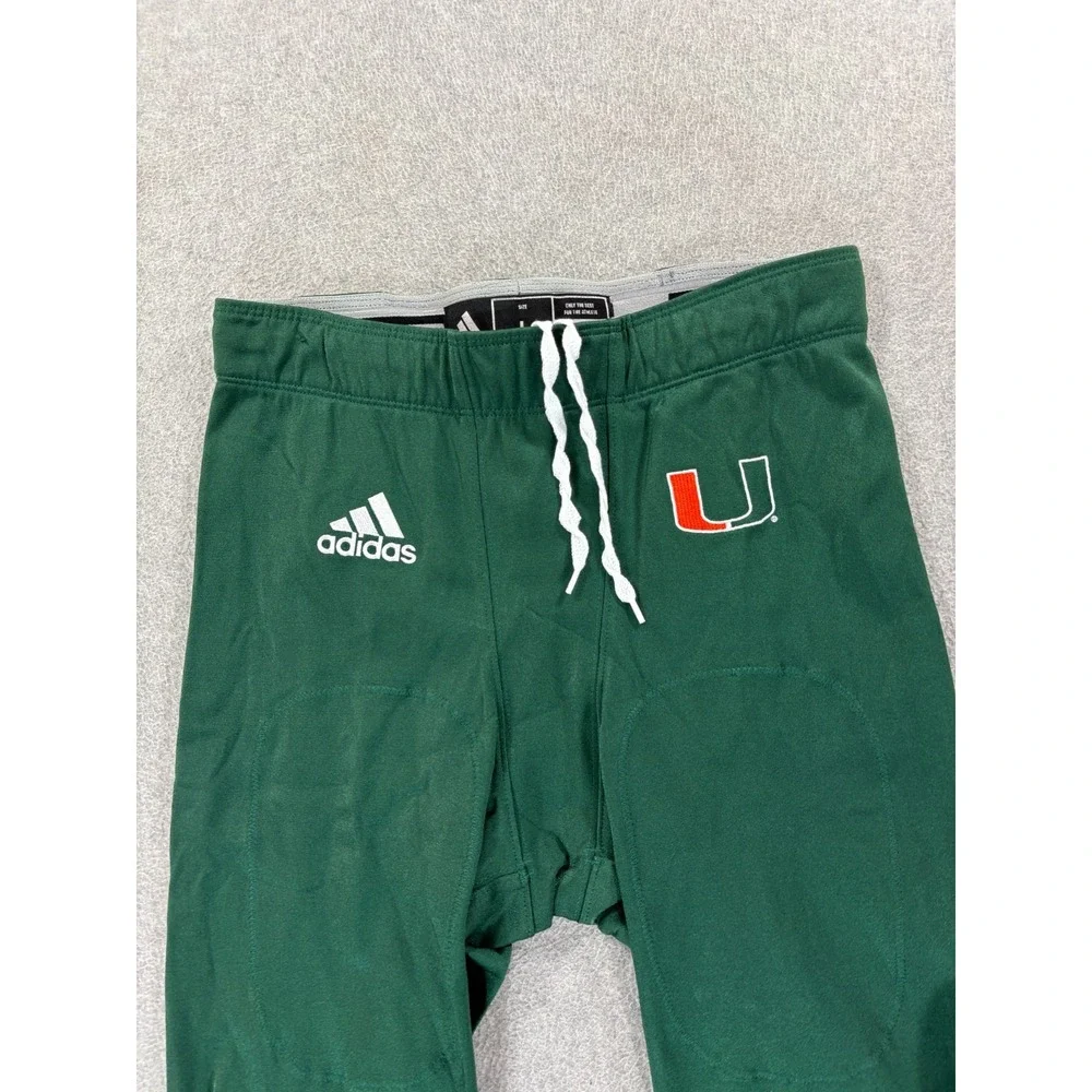 NWT Miami Hurricanes Adidas Stitched Gameday Football Pants (Men's Large)‎ Green